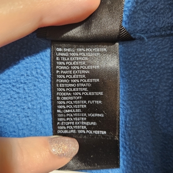 The North Face Women’s Full Zip Blue Fleece Jacket with Orange Logo Size Small - Picture 5 of 10